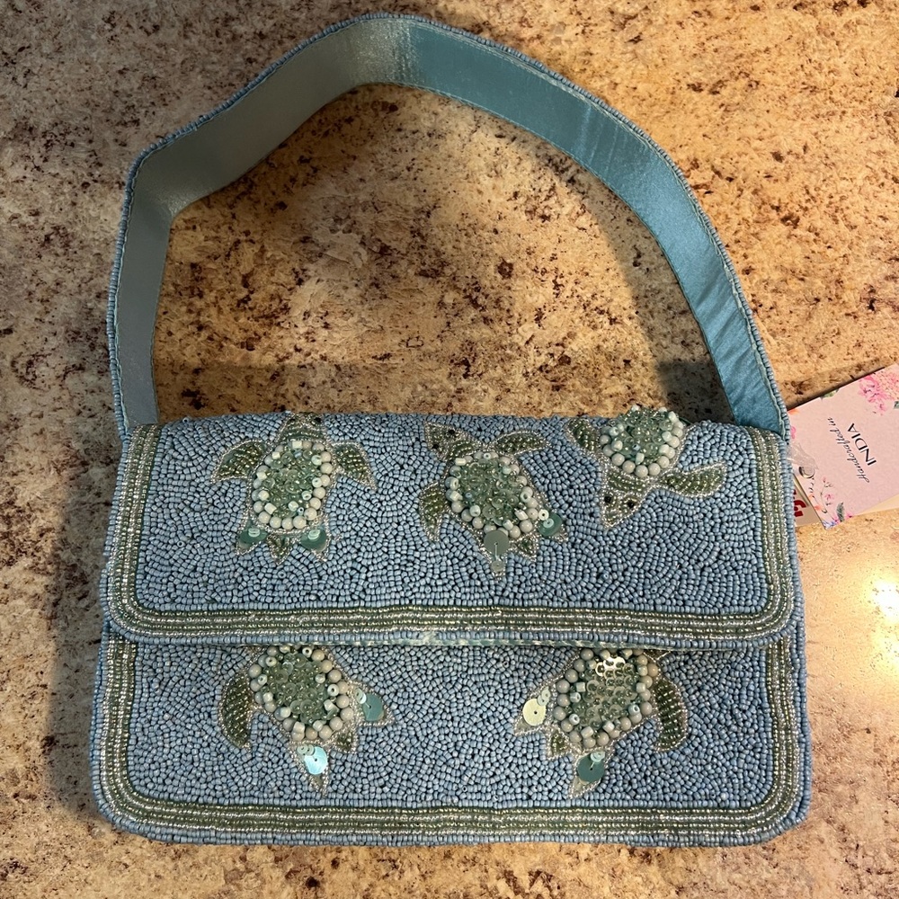 VIARL Made In India Beaded Turtle Bag NWT